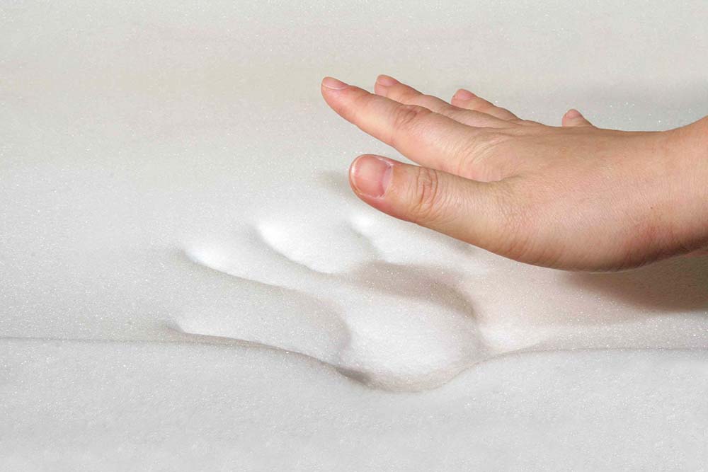 Memory foam with hand print